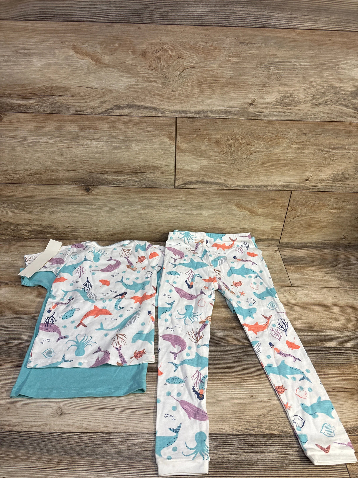 NEW Just One You 4pc Mermaid Pajama Set Blue/White sz 5T