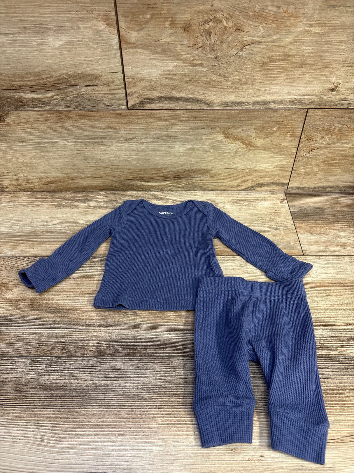 Just One You 2pc Waffle Knit Shirt & Pants Set Blue sz 3m