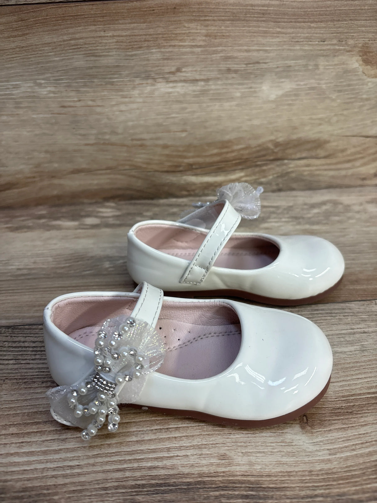QSB Patent Leather Mary Jane Flats White sz 7c