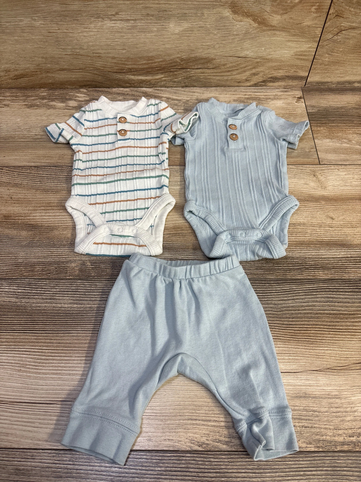 Cloud Island 3pc Henley Bodysuits & Pants Set Blue sz Newborn