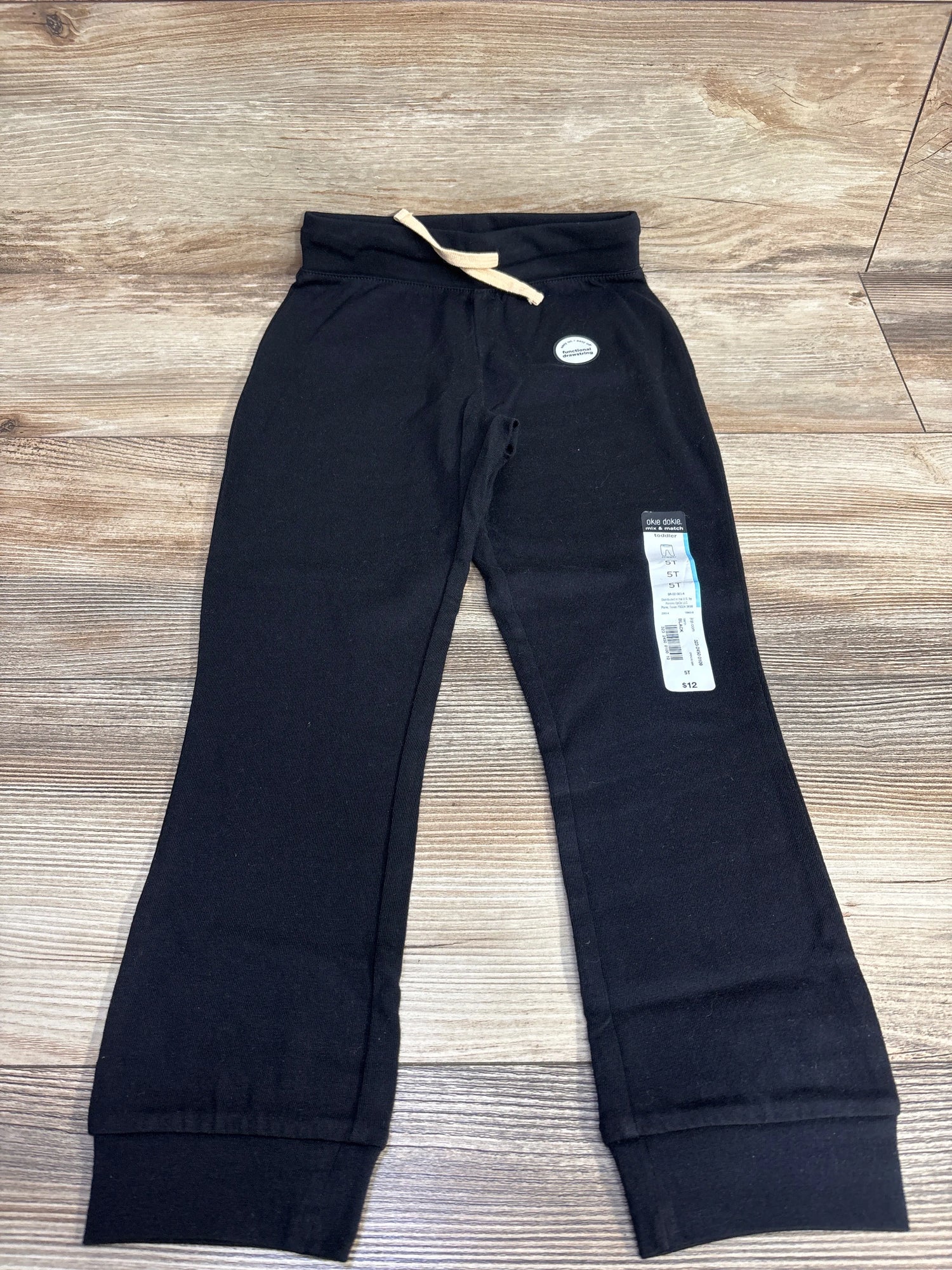 NEW Okie Dokie Drawstring Joggers Black sz 5T