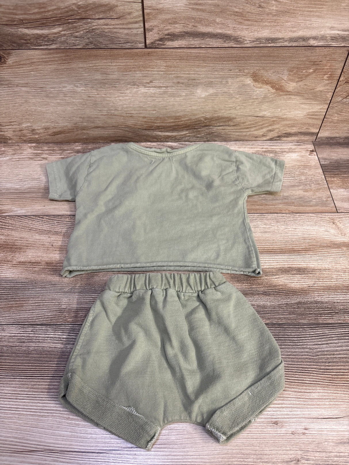 Little Wild 2pc Shirt & Shorts Set Green sz 6-12m