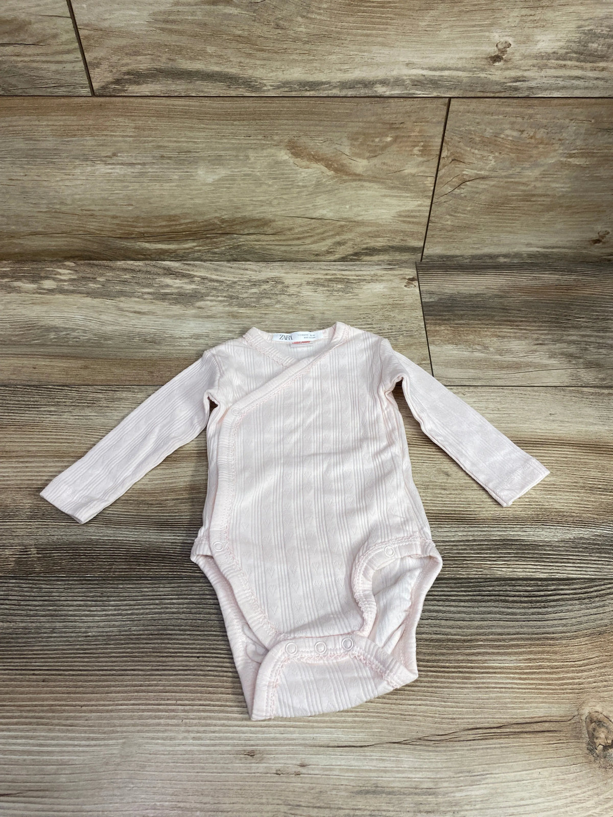 Zara Pointelle Kimono Bodysuit Pink sz 1-3m