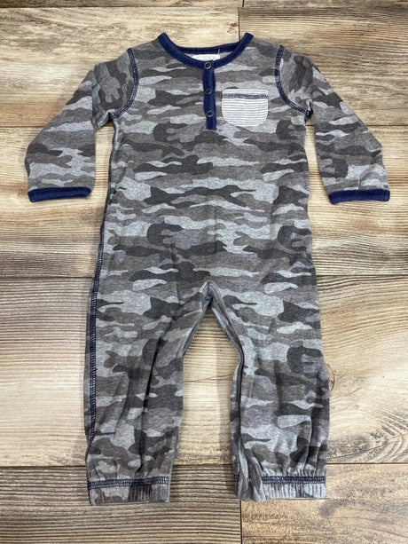 Mud Pie LS Camo Print Romper Grey sz 3-6m - Me n Mommy To Be