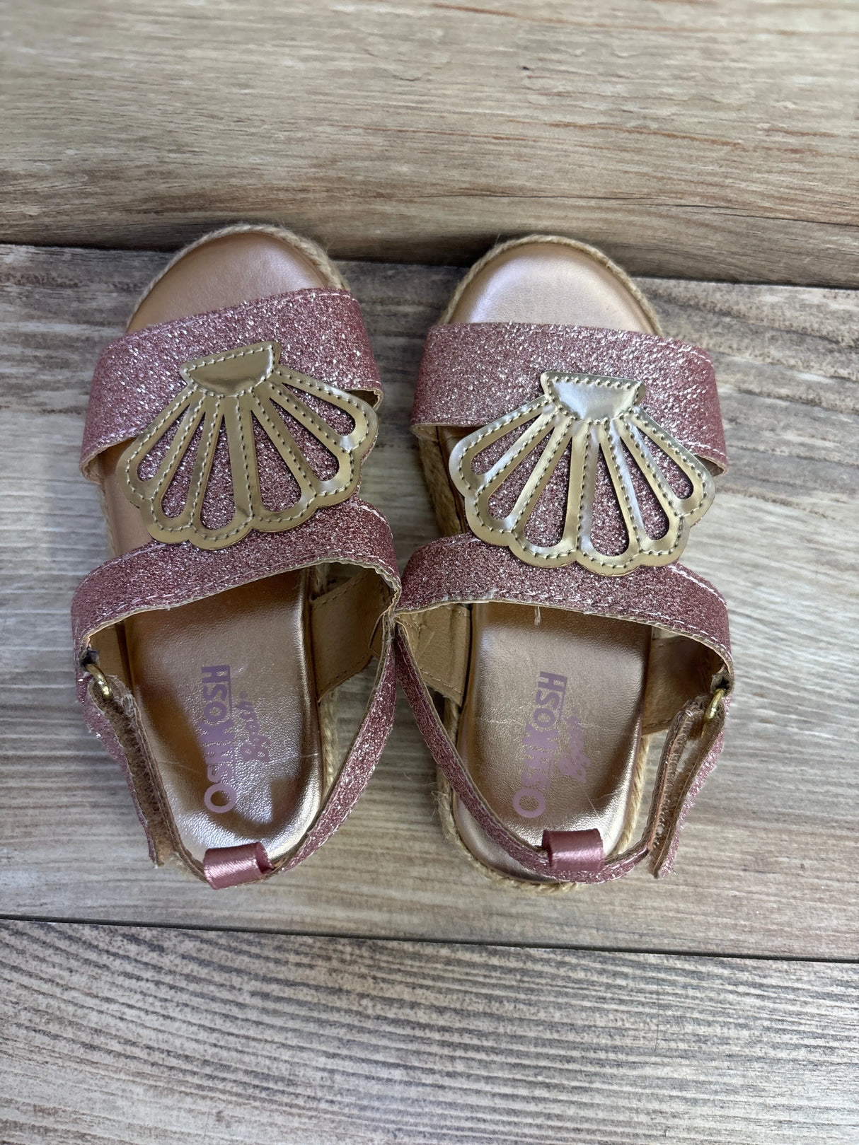 OshKosh Oceana Glittery Espadrille Sandals Pink sz 8c - Me n Mommy To Be