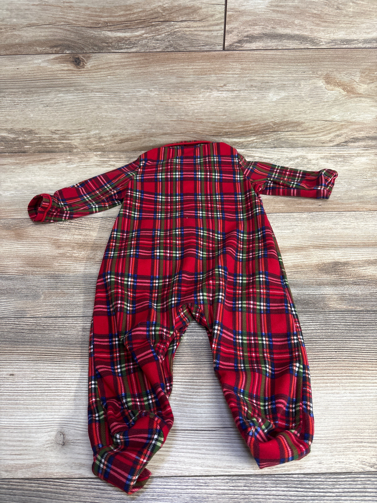Little Me Plaid Coat Style Coverall Red sz 6m
