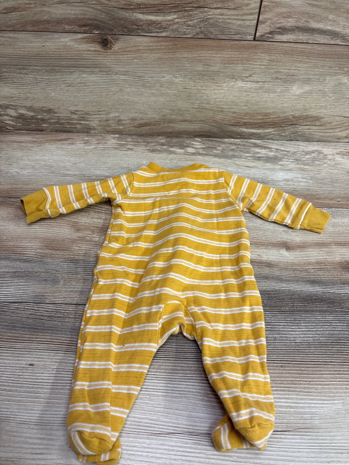 Yellow and white striped long-sleeve baby sleeper by Me 'n Mommy To Be