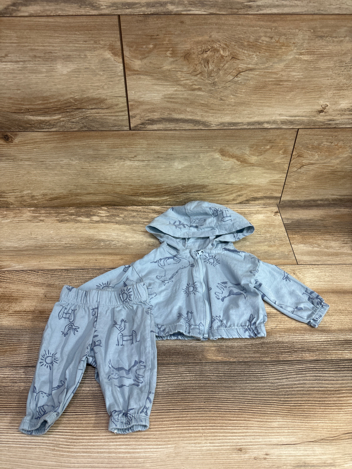 Carter's 2pc Zip-Up Jacket & Pants Set Blue sz Newborn