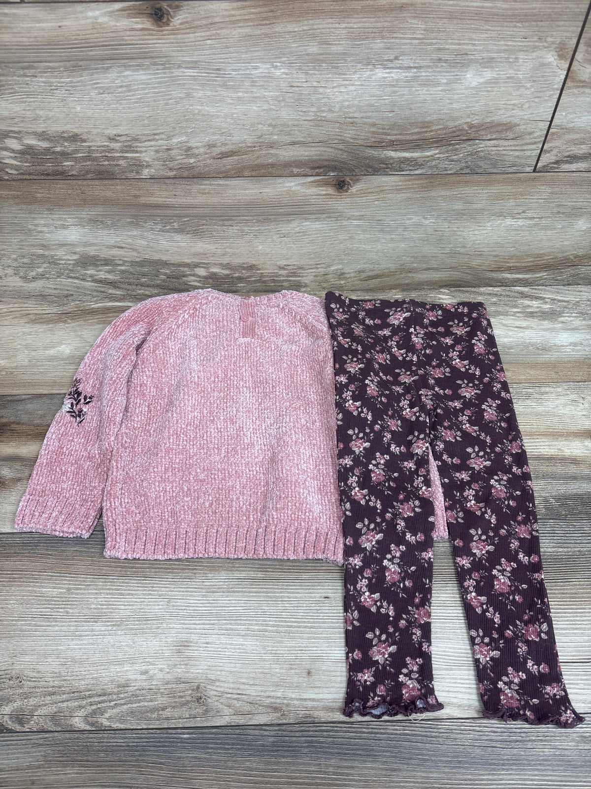 NEW Nicole Miller 2pc Velour Sweater & Leggings Set Pink sz 3T