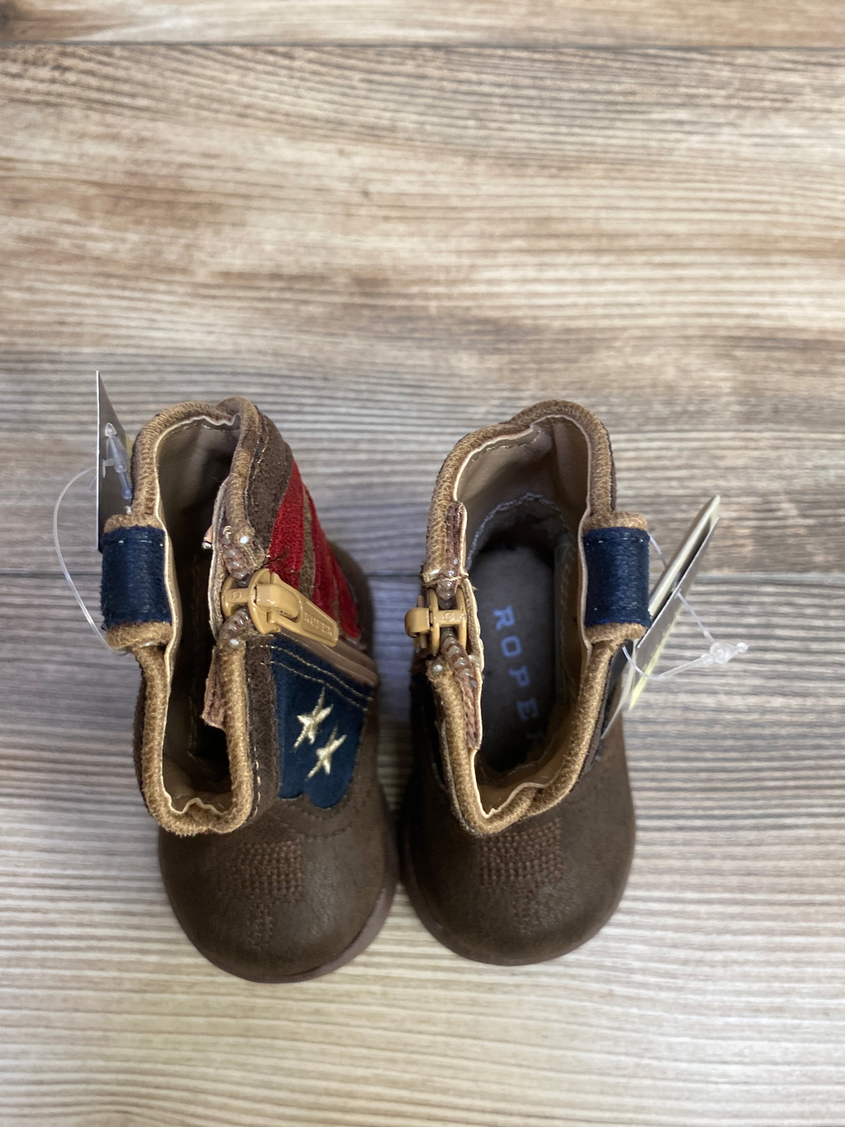 Roper American Flag Cowboy Boots Brown sz 1c