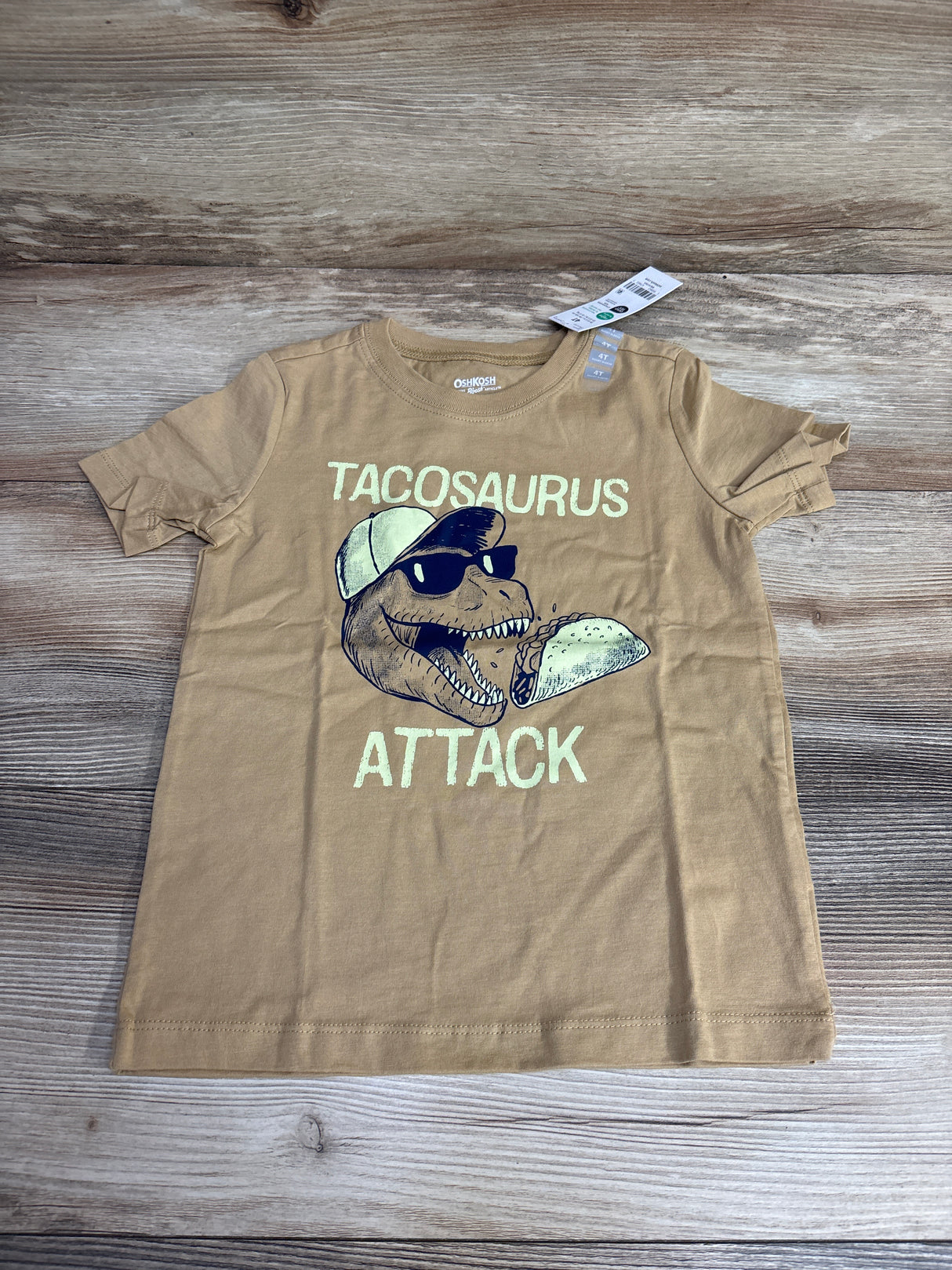 NEW OshKosh Tacosaurus Shirt Tan sz 4T