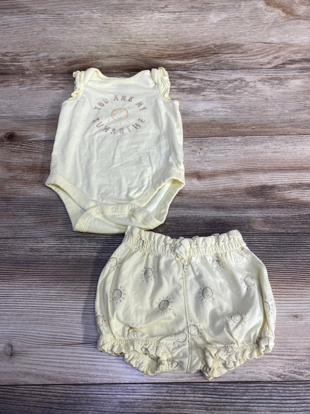 Baby Gap 2pc You Are My Sunshine Bodysuit & Shorts Yellow sz 3-6m - Me n Mommy To Be