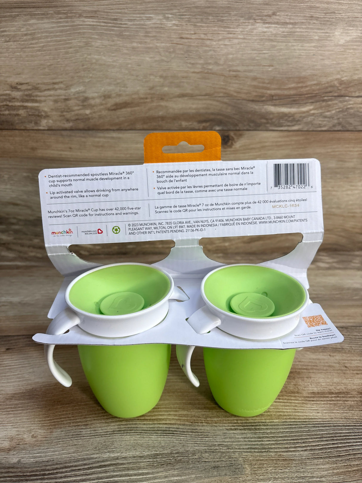 NEW Munchkin Miracle 360 Cup 2pk Green 7oz