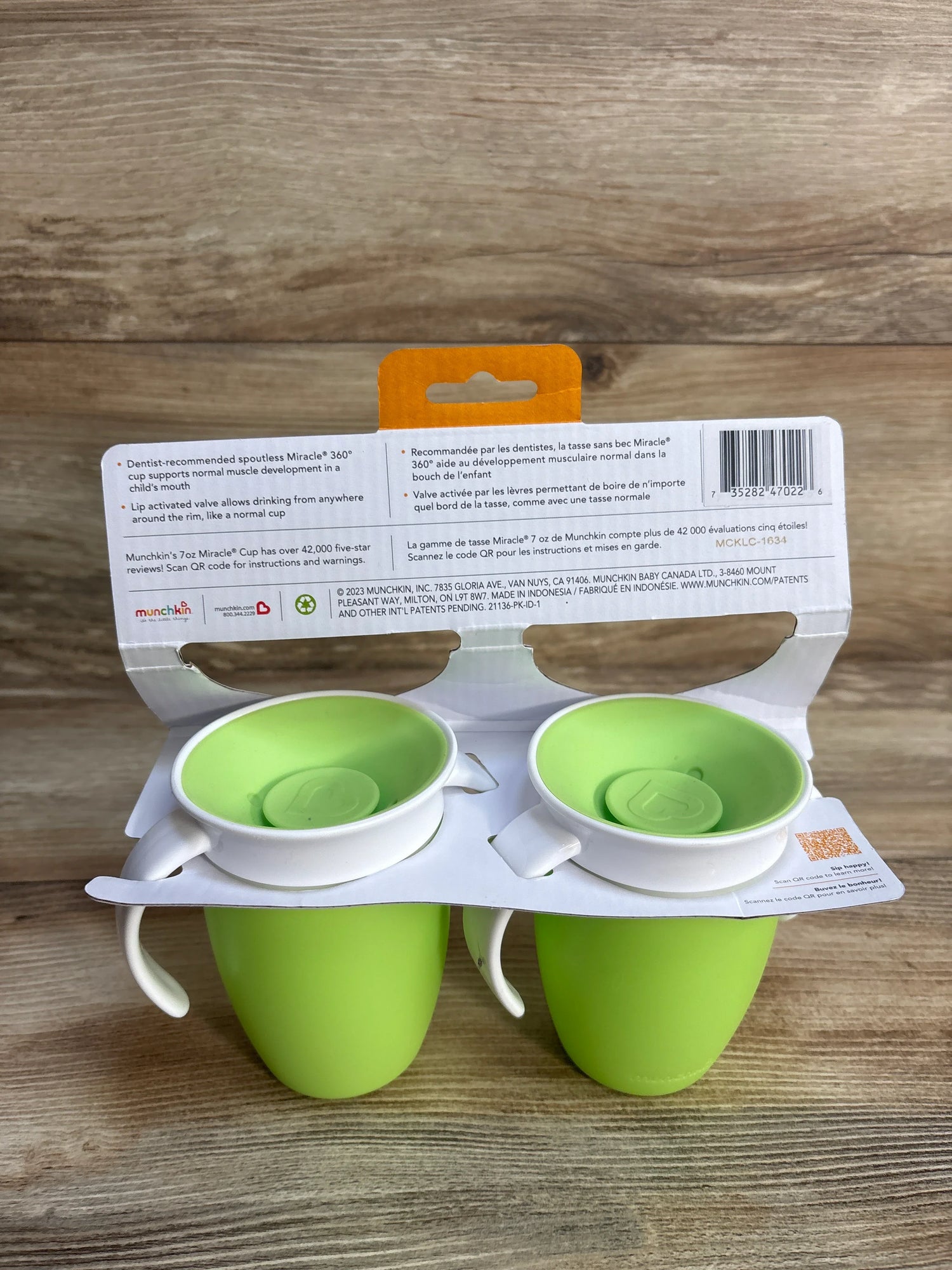 NEW Munchkin Miracle 360 Cup 2pk Green 7oz