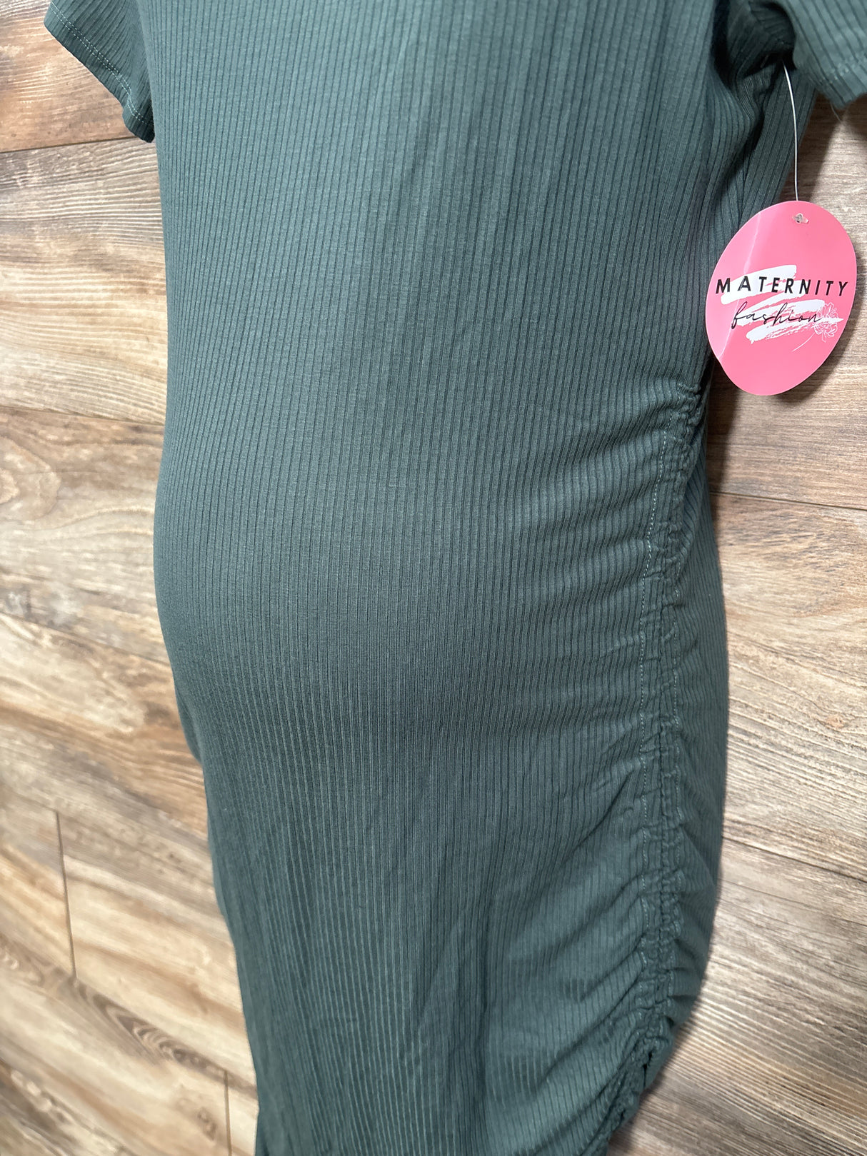 NEW Emma's Expressions Ruched Maternity Dress Green sz Large