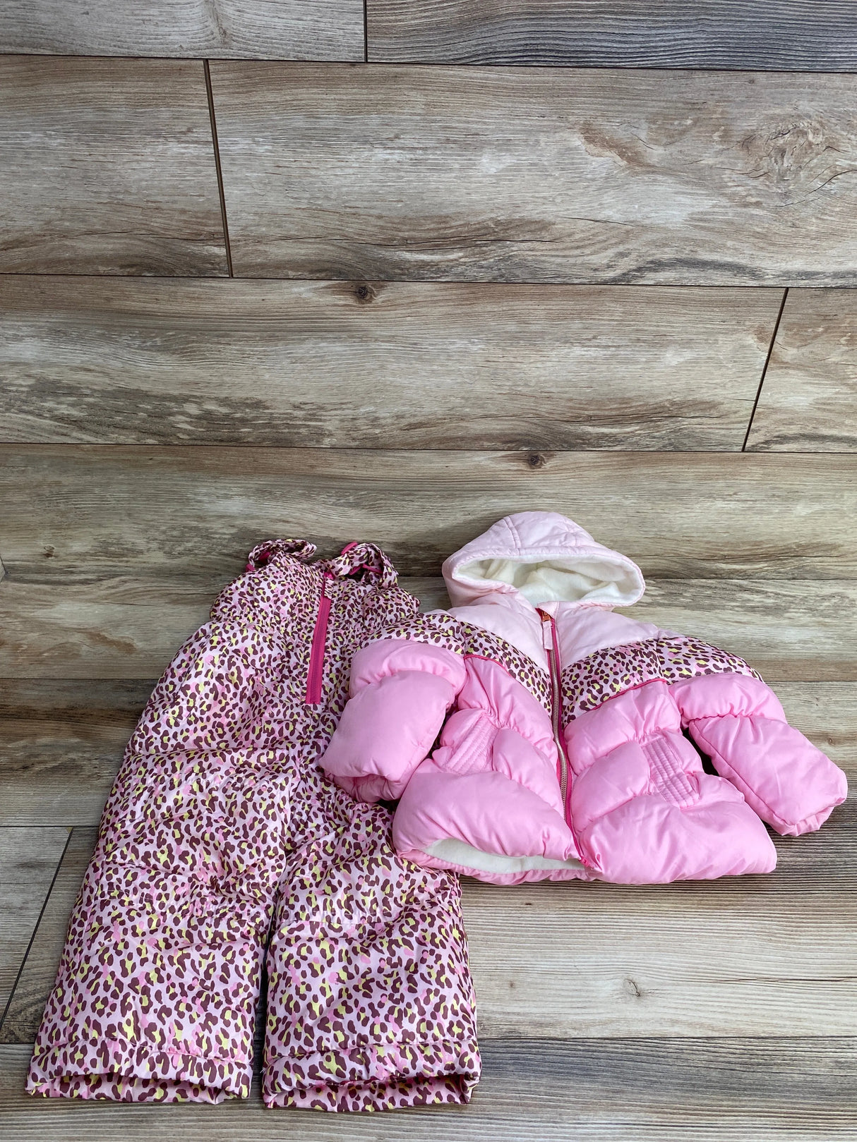 Wippette Puffer Jacket & Snow Bib Set Pink sz 12m