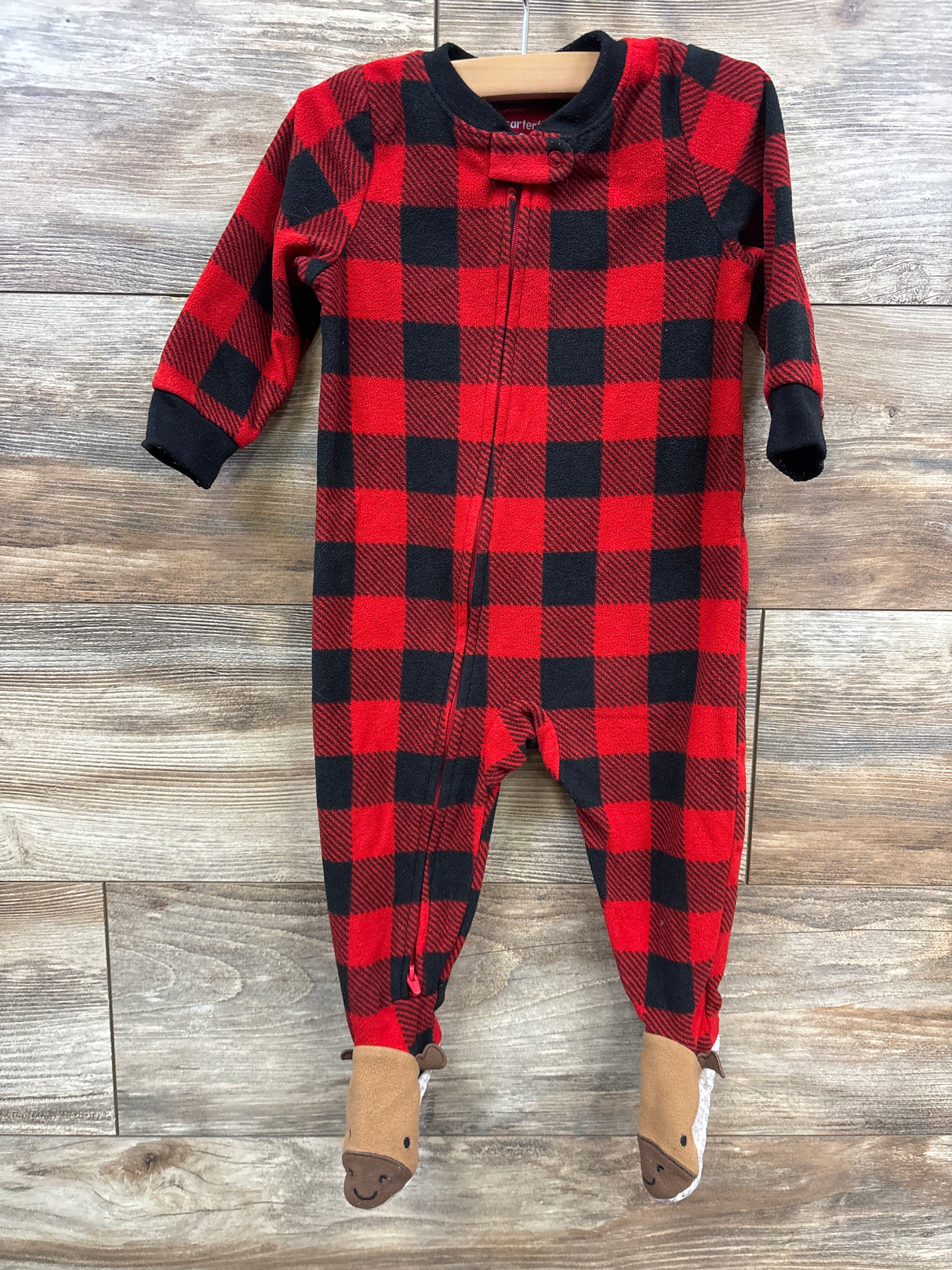 Carter's Buffalo Plaid Blanket Sleeper Red sz 12m