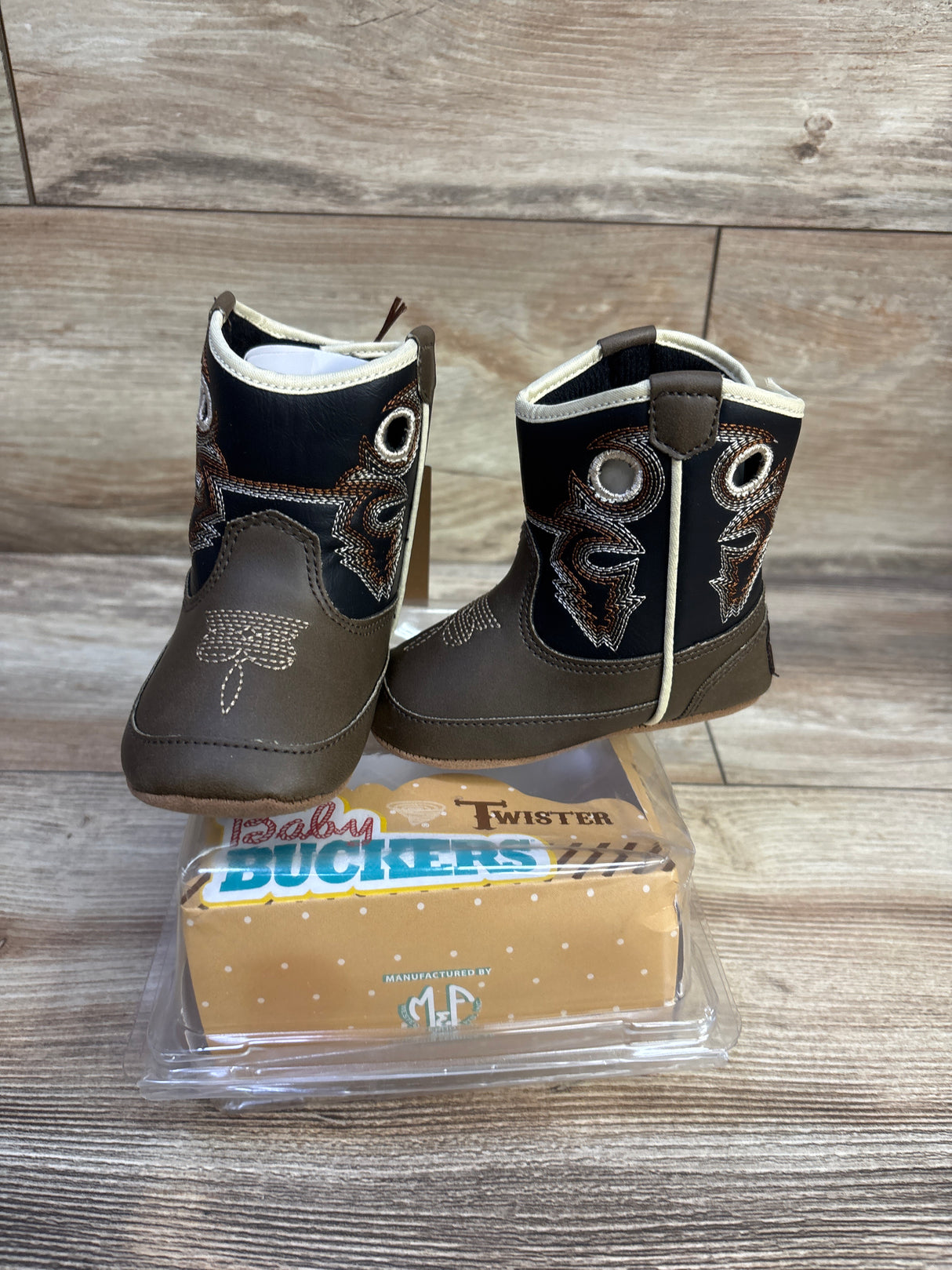 NEW Baby Buckers Twister Boots Brown sz 4c