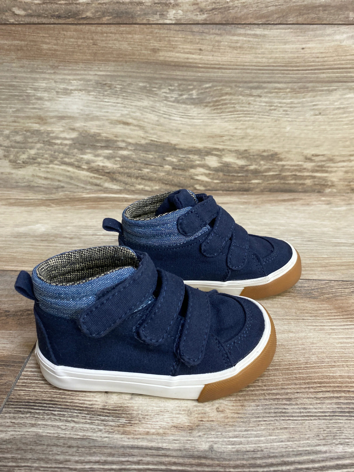 Old Navy Triple-Strap Canvas High Top Sneakers, Navy sz 5c