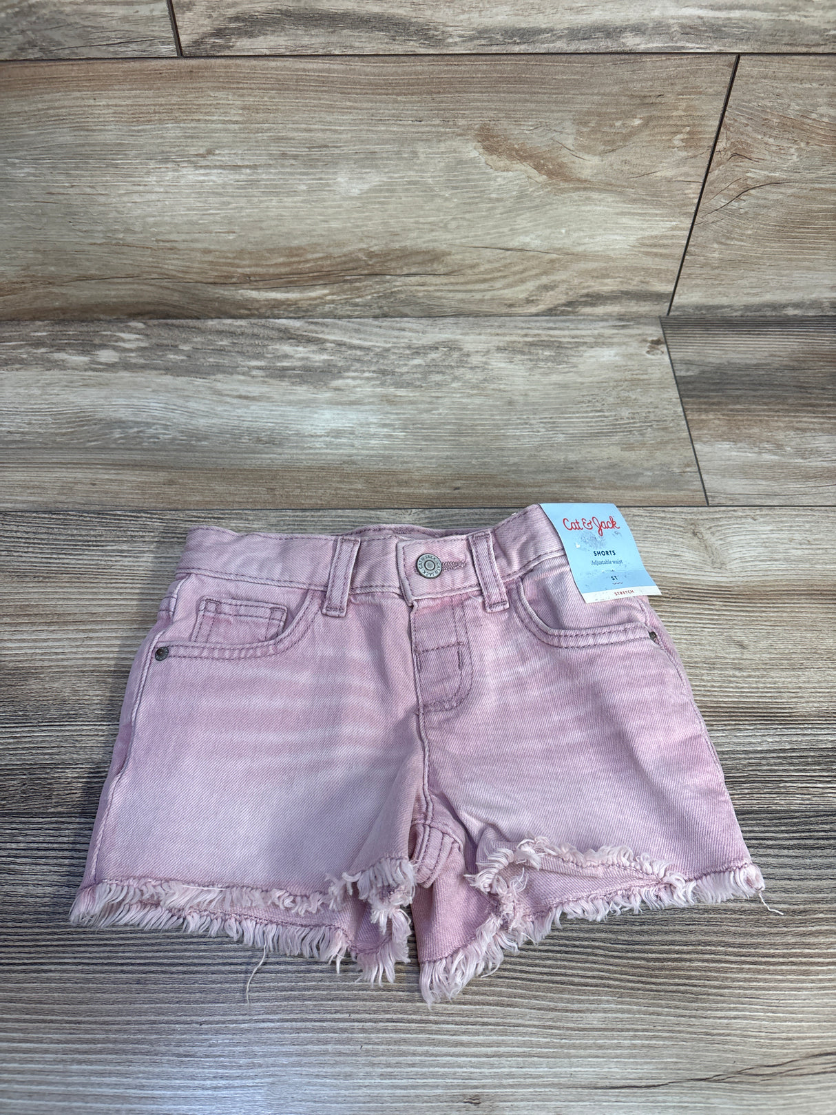 NEW Cat & Jack Denim Raw Hem Shorts Pink sz 5T