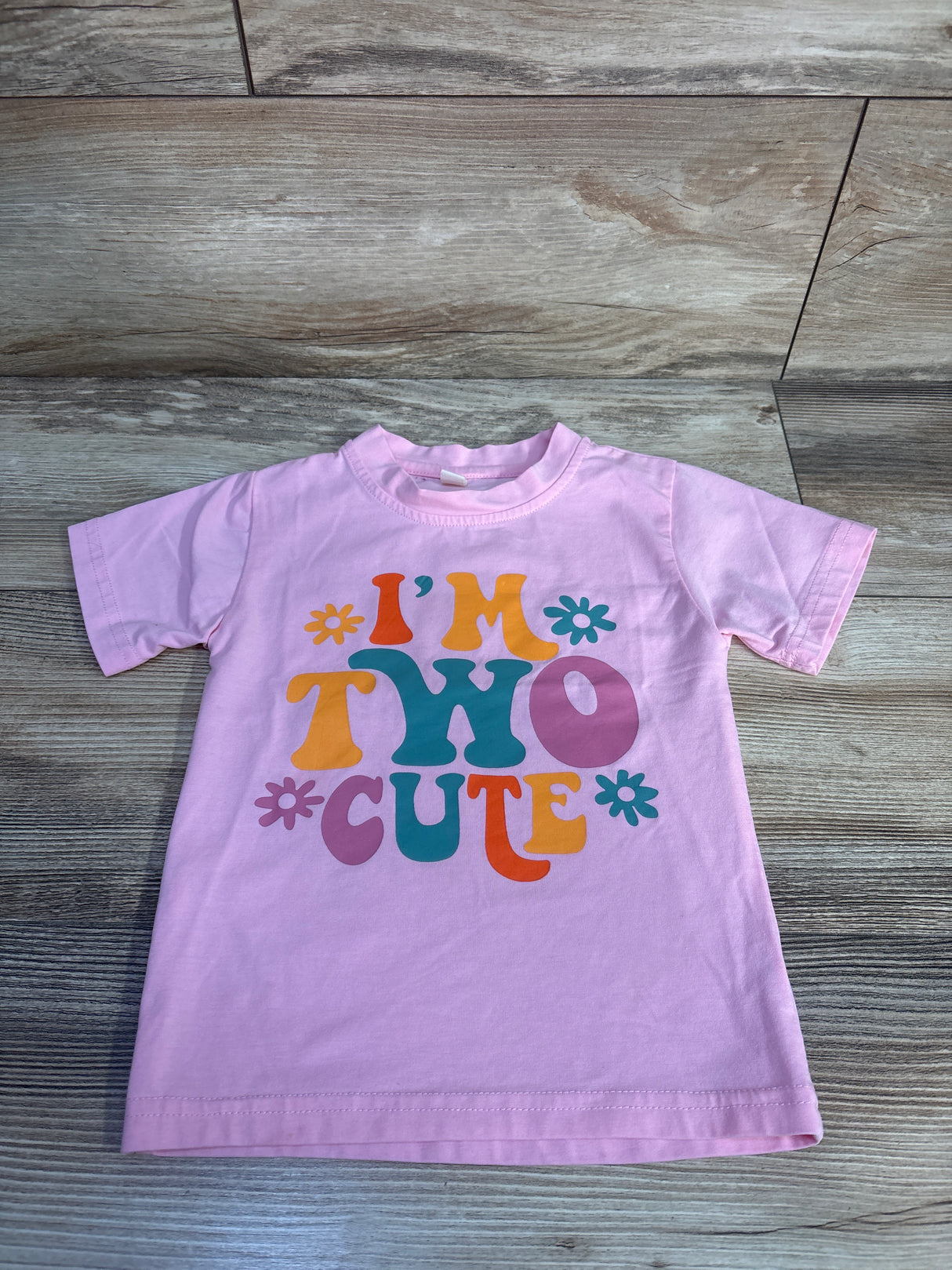 IDOPARAS I'm Two Cute Shirt Pink sz 2T