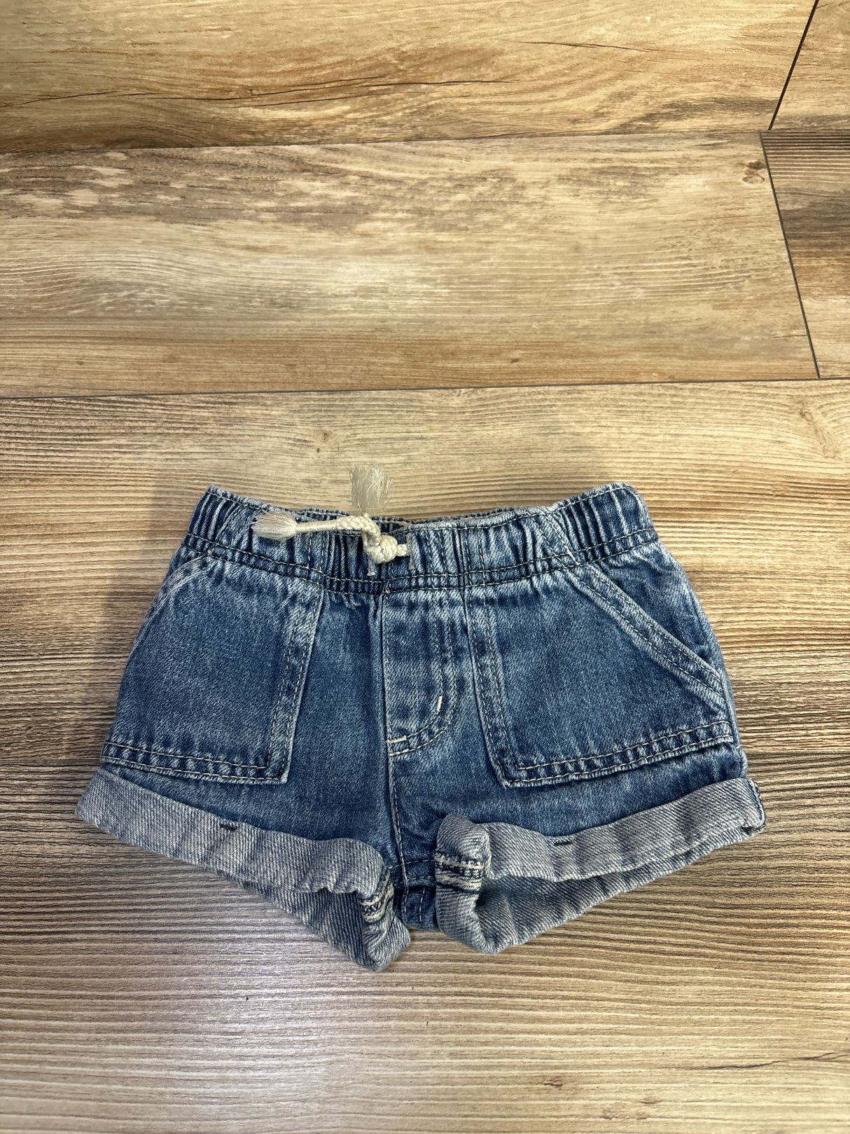 Cat & Jack Denim Drawstring Shorts Blue sz 12m