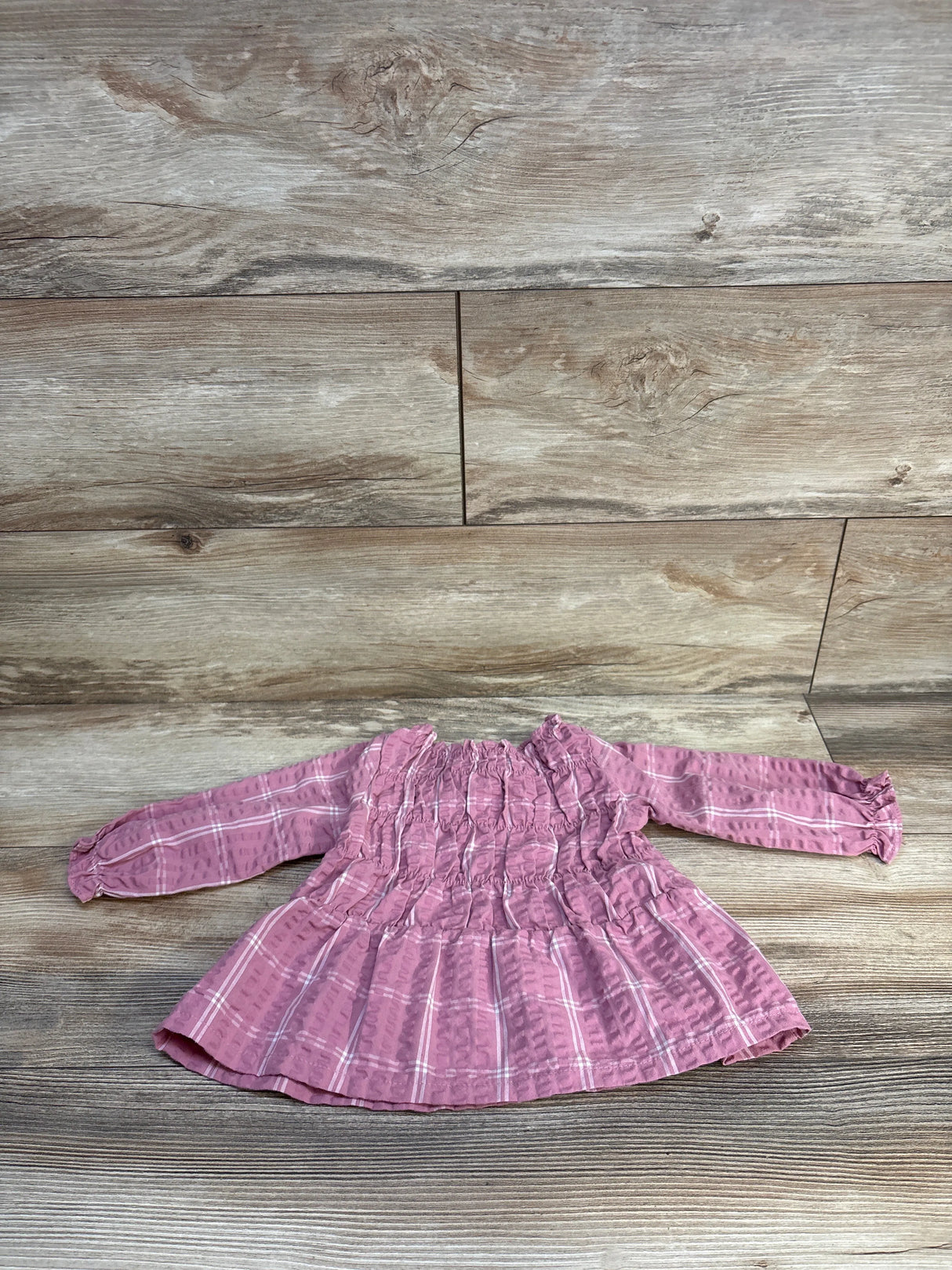 First Impressions Ruffle Long Sleeve Dress Pink sz 12m