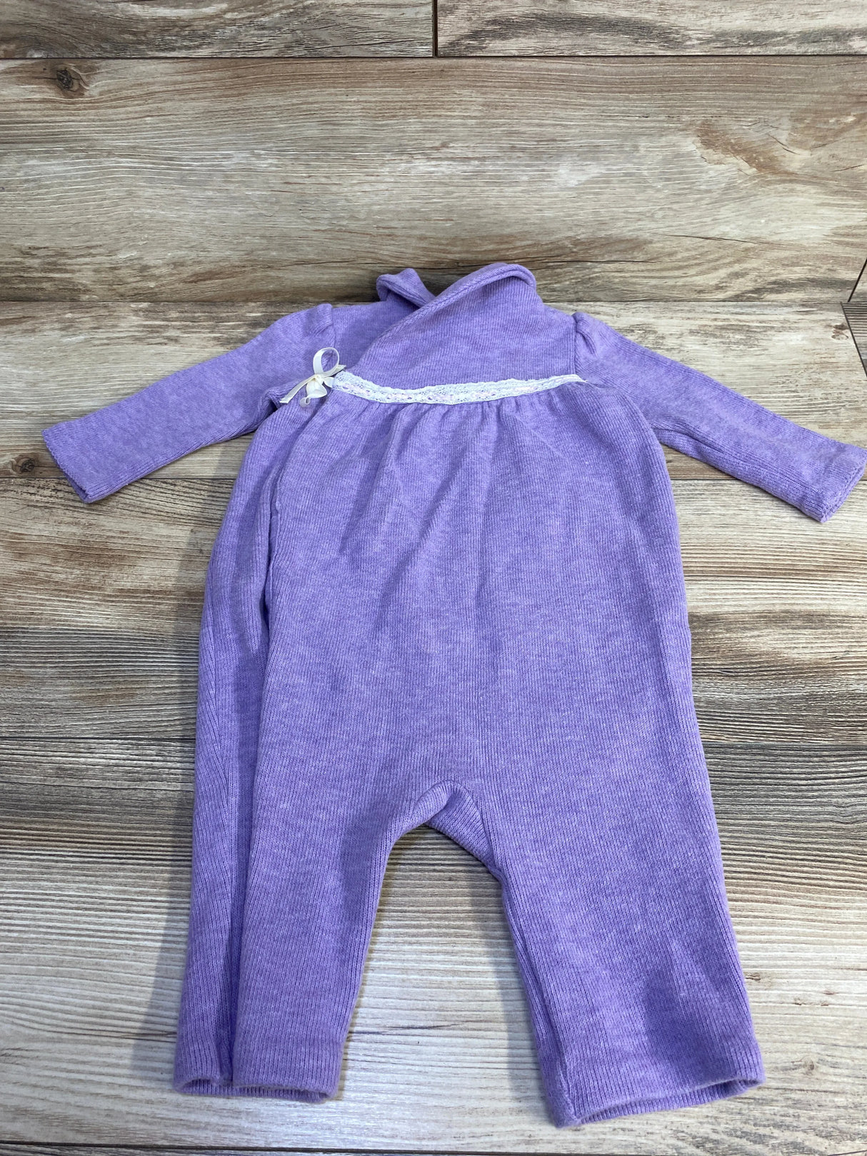 Ralph Lauren Kimono Rib Shawl Collar Coverall Purple sz 6m