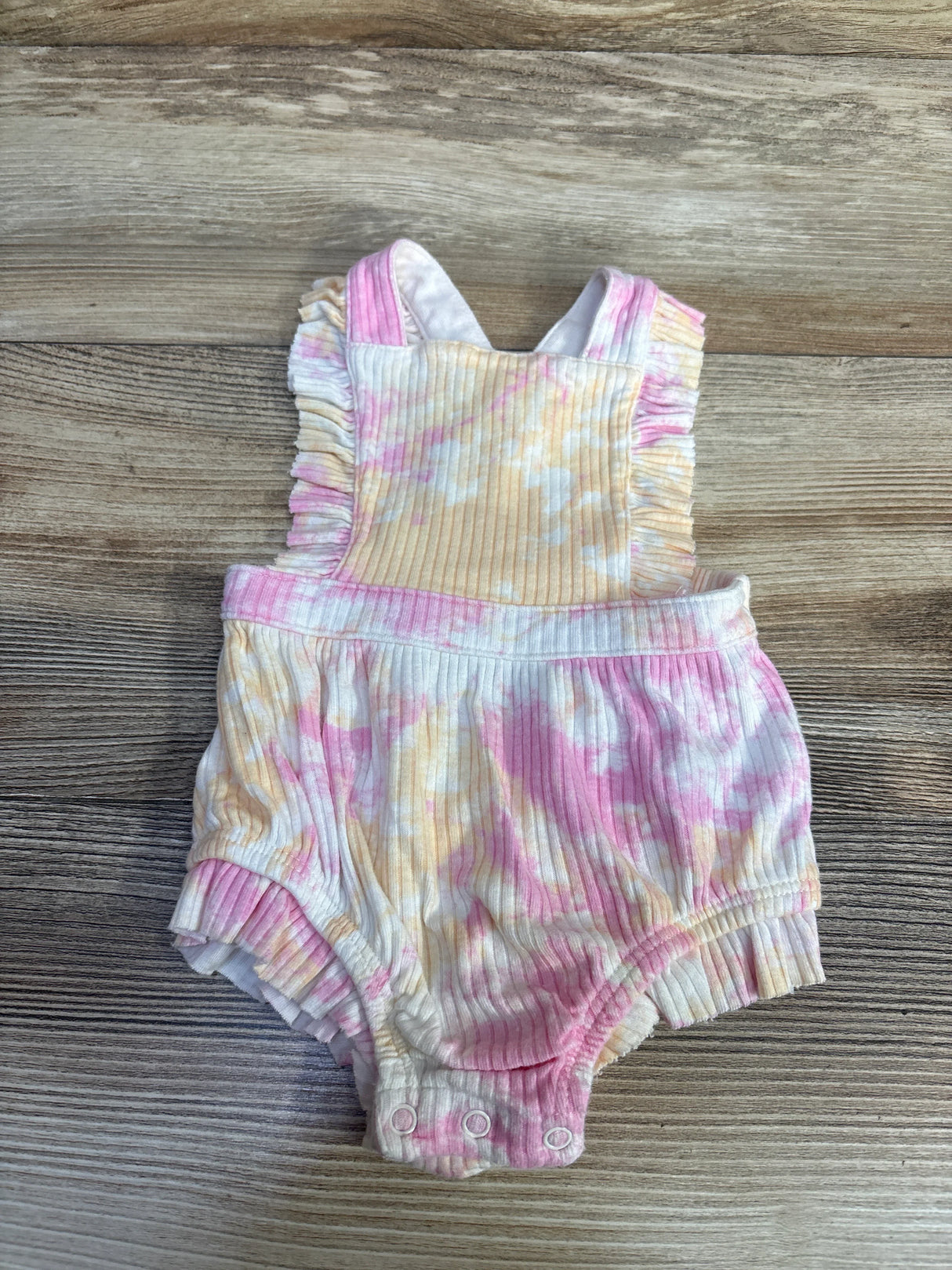 Cat & Jack Ribbed Bubble Romper Tie-Dye White sz 0-3m