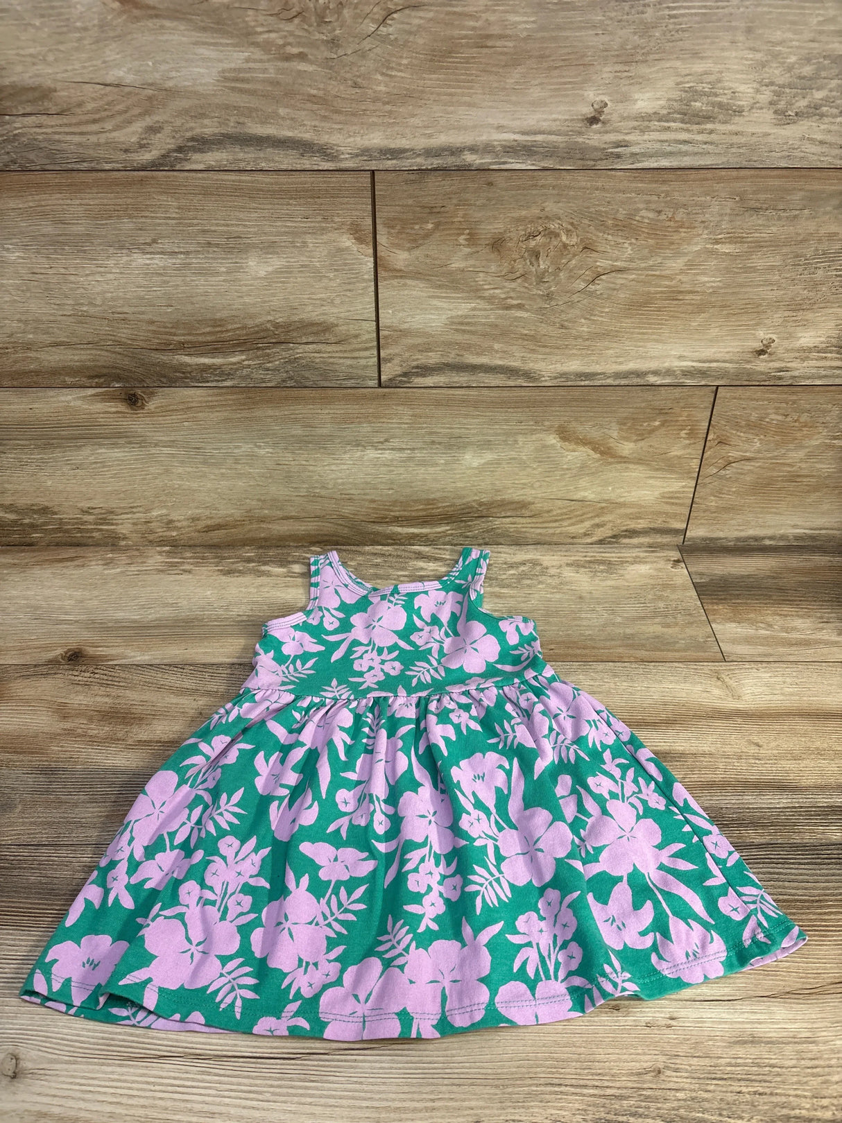 Cat & Jack Floral Tank Dress Green sz 3T