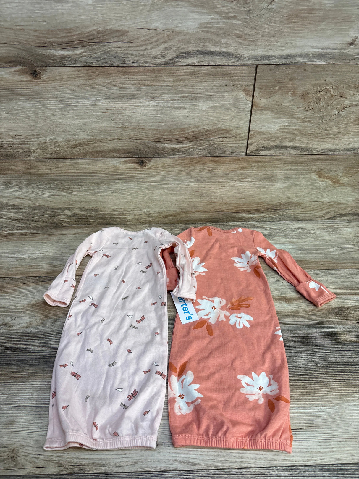NEW Carter's 2pc Floral Sleeper Gown Peach sz Newborn
