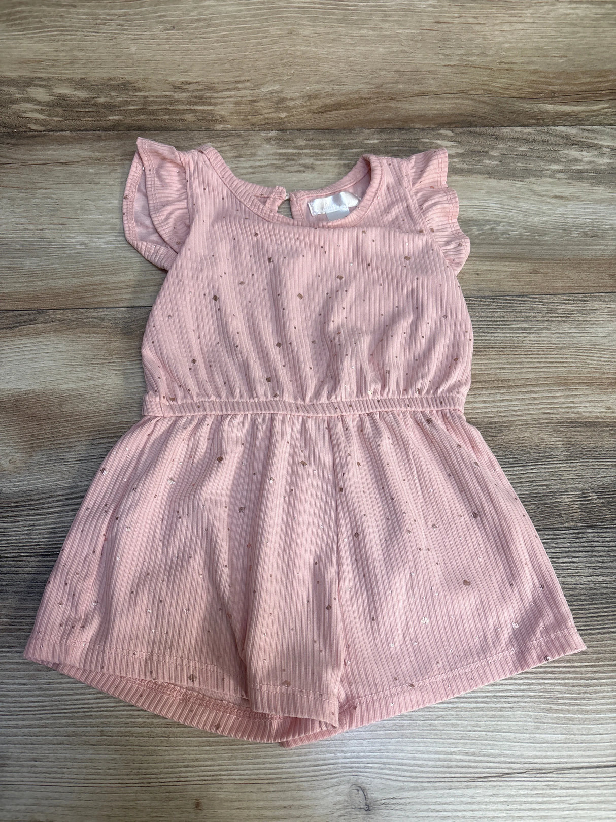 Nanette Baby Ribbed Sparkly Romper Pink sz 3T