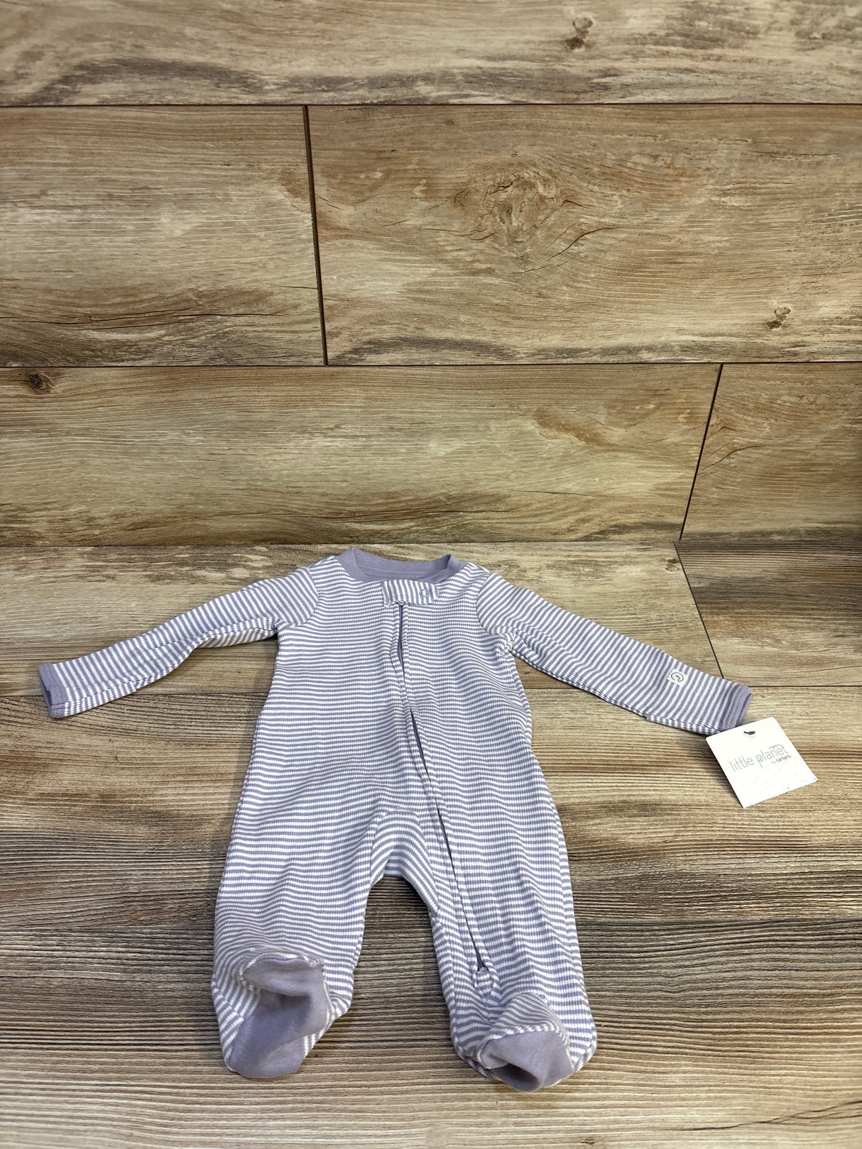 NEW Little Planet Organic Striped Sleeper Purple sz Newborn