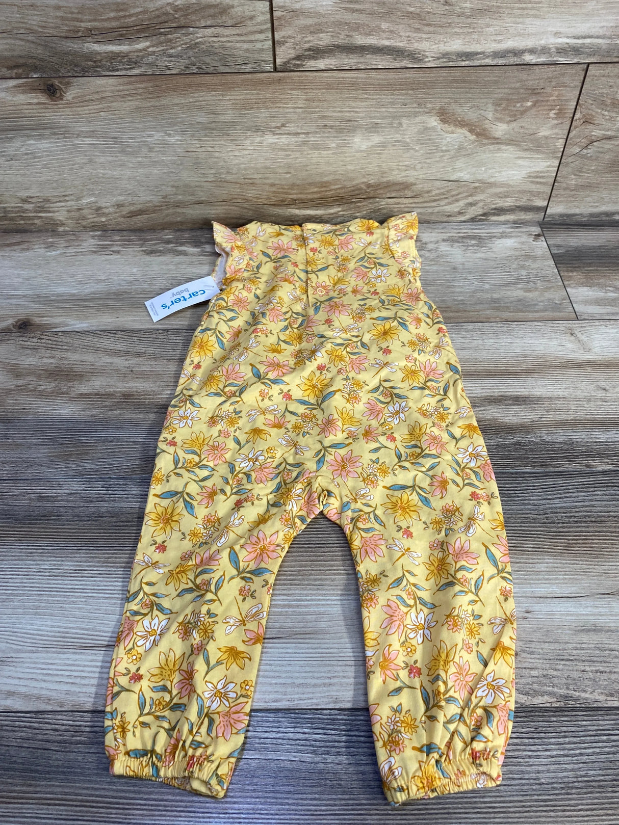 NEW Carter's Floral Jumpsuit Yellow sz 12m