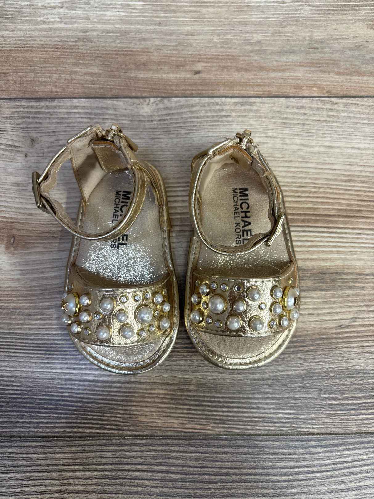 Michael Kors Gold Pennie Sandals sz 2c - Me n Mommy To Be