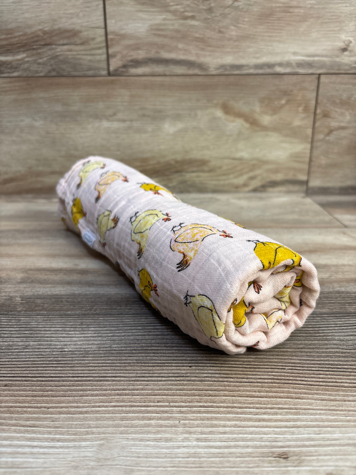 Mud Pie Chicken Muslin Swaddle Blanket Pink 47x47''