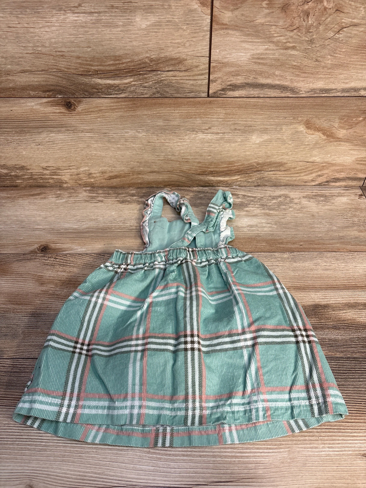 Carter's Plaid Cord Gingham Dress Teal sz 18m