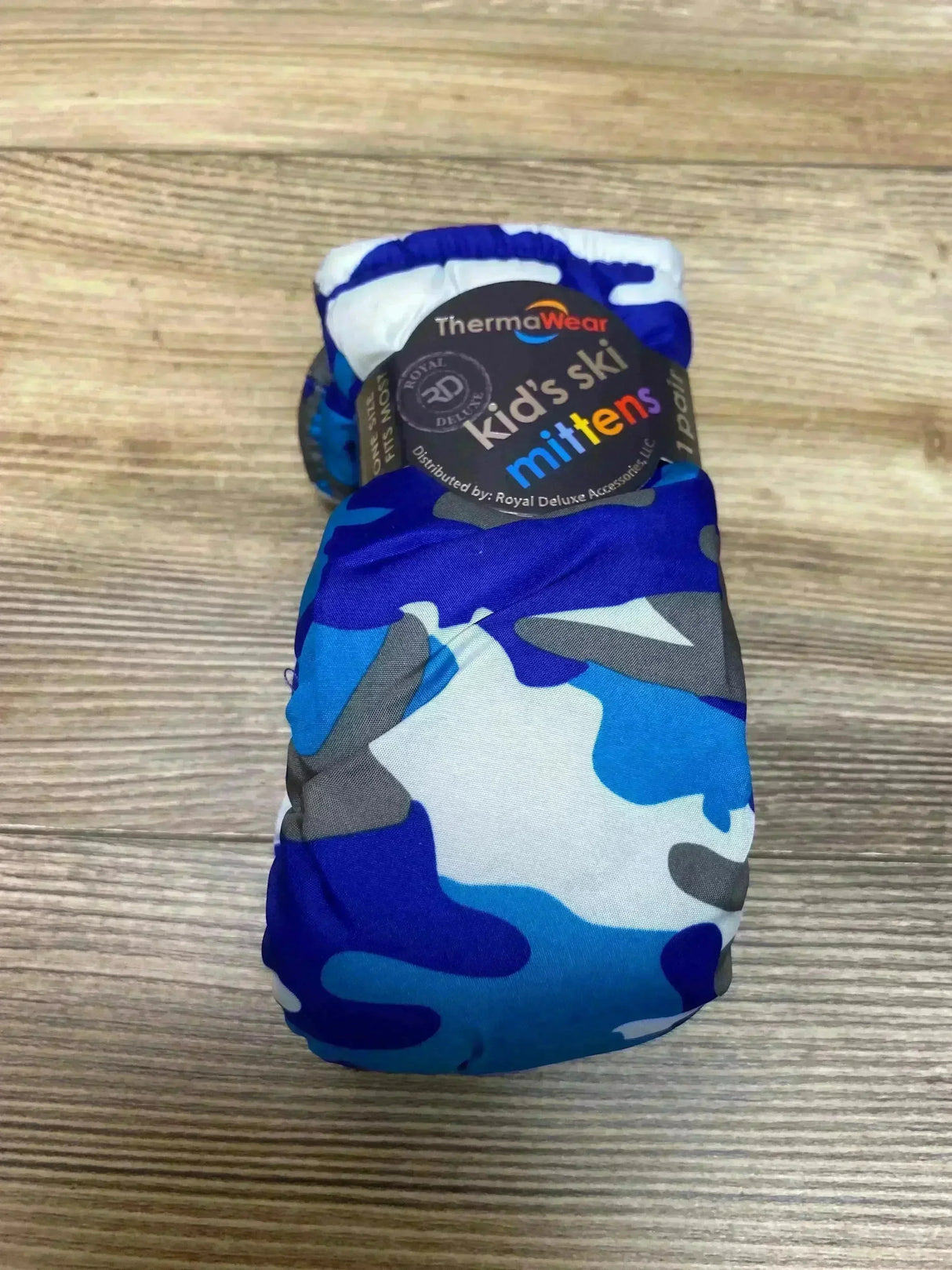 NEW ThermaWear Kid's Ski Blue Camo Mittens OSFM (1-3Y) - Me n Mommy To Be