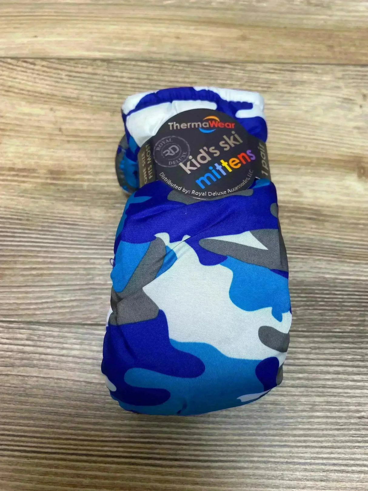NEW ThermaWear Kid's Ski Blue Camo Mittens OSFM (1-3Y) - Me n Mommy To Be