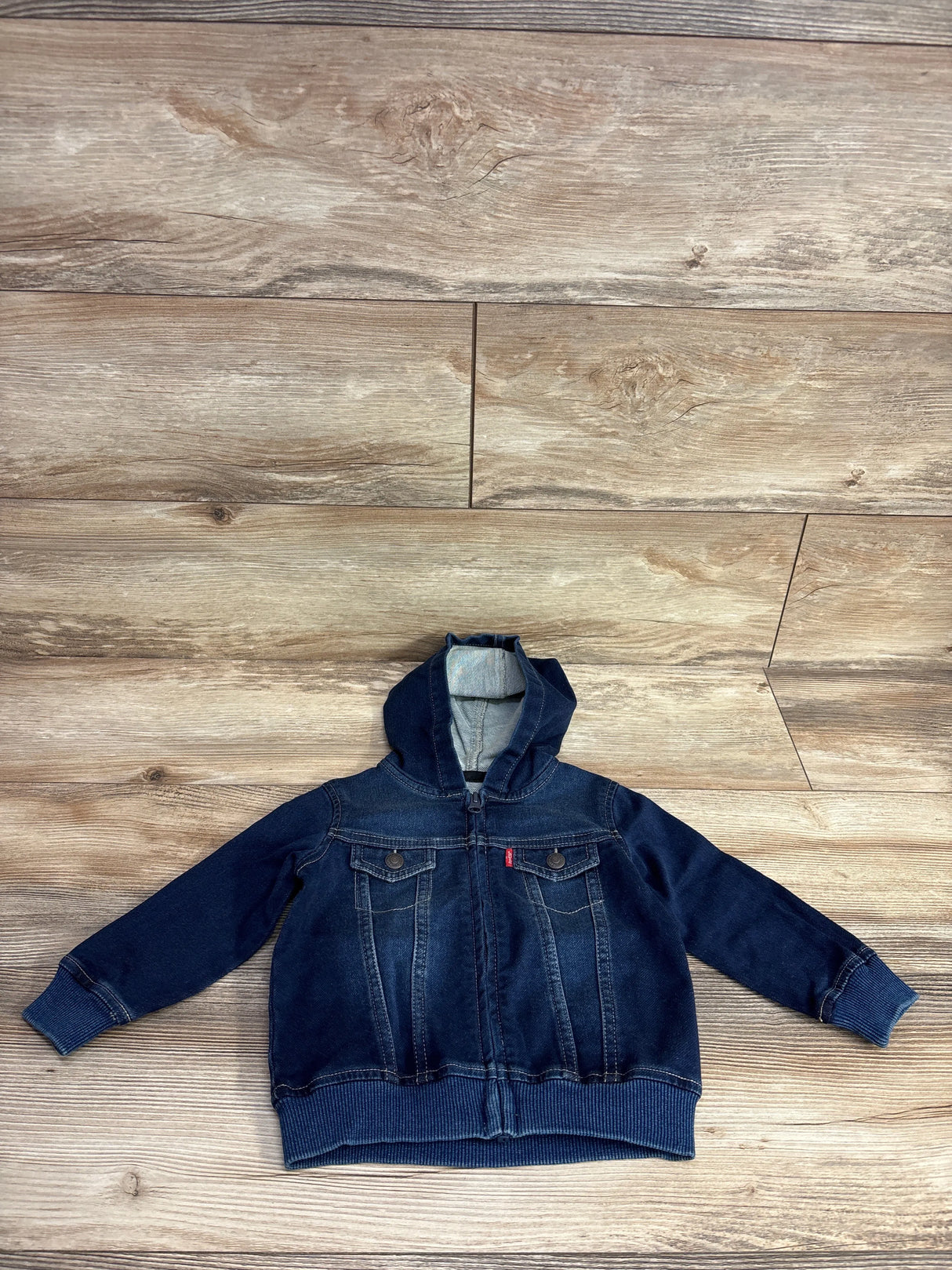 Levi's Chambray Full Zip Hooded Jacket Blue sz 18m