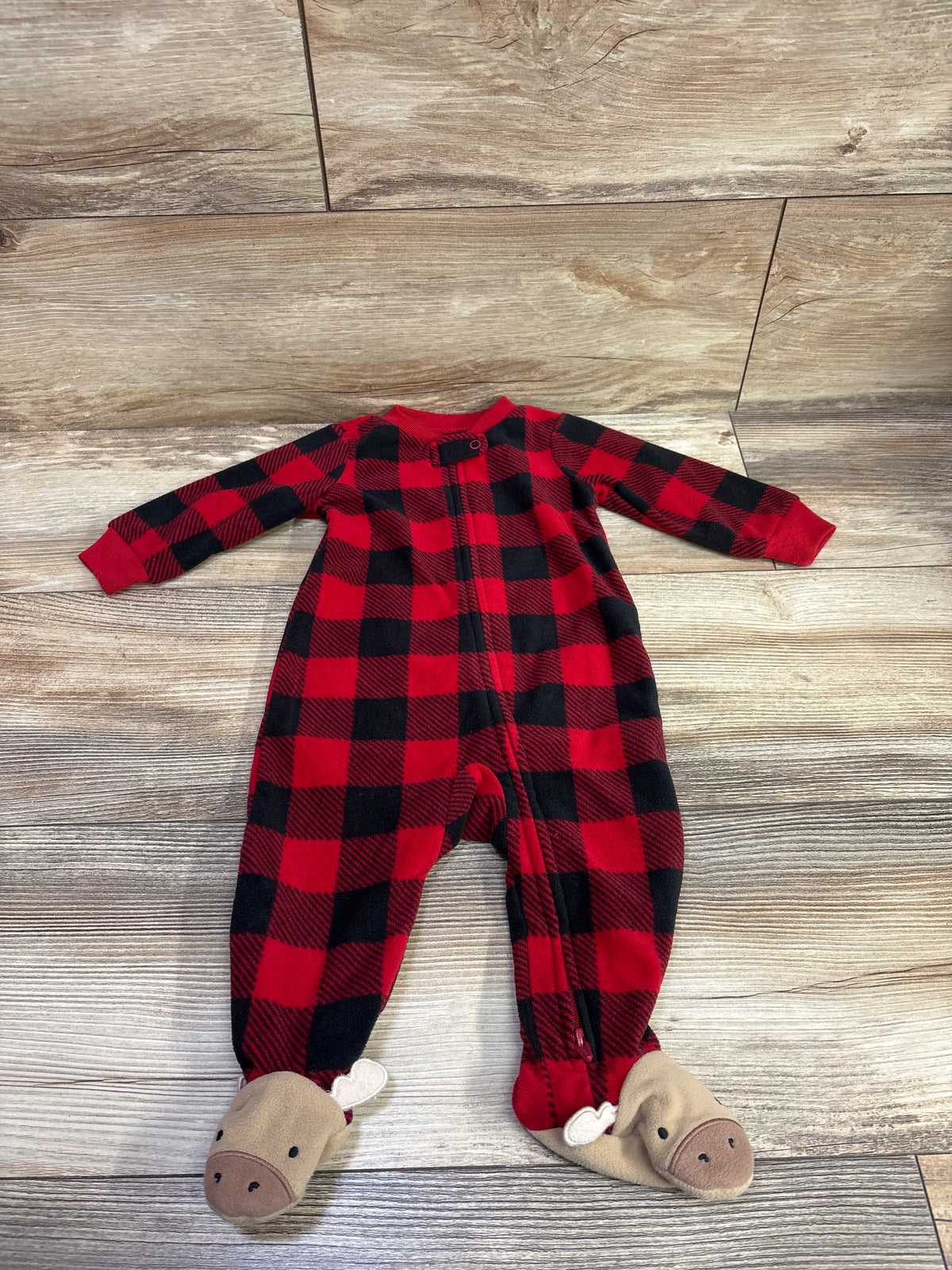 Carter's Plaid Blanket Sleeper Red sz 6m