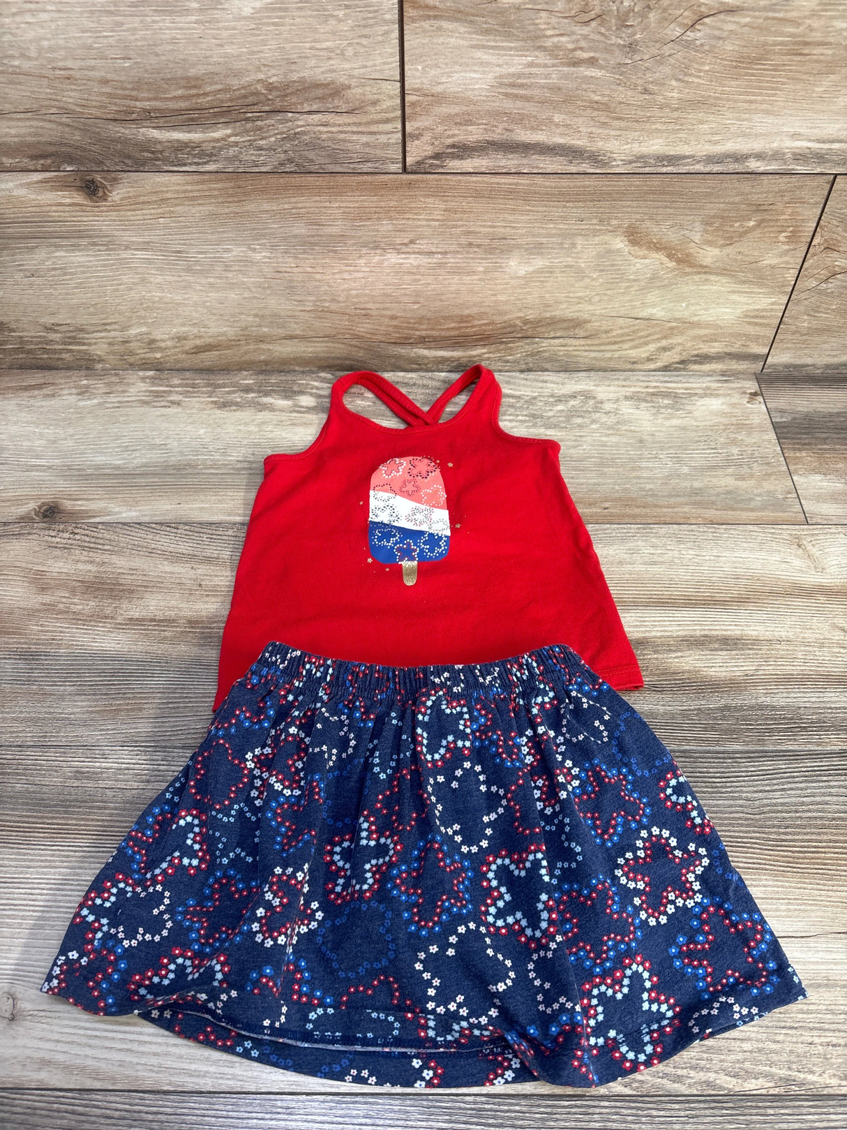 Carter's 2pc Fourth of July Tank Top & Skort Set Red sz 2T