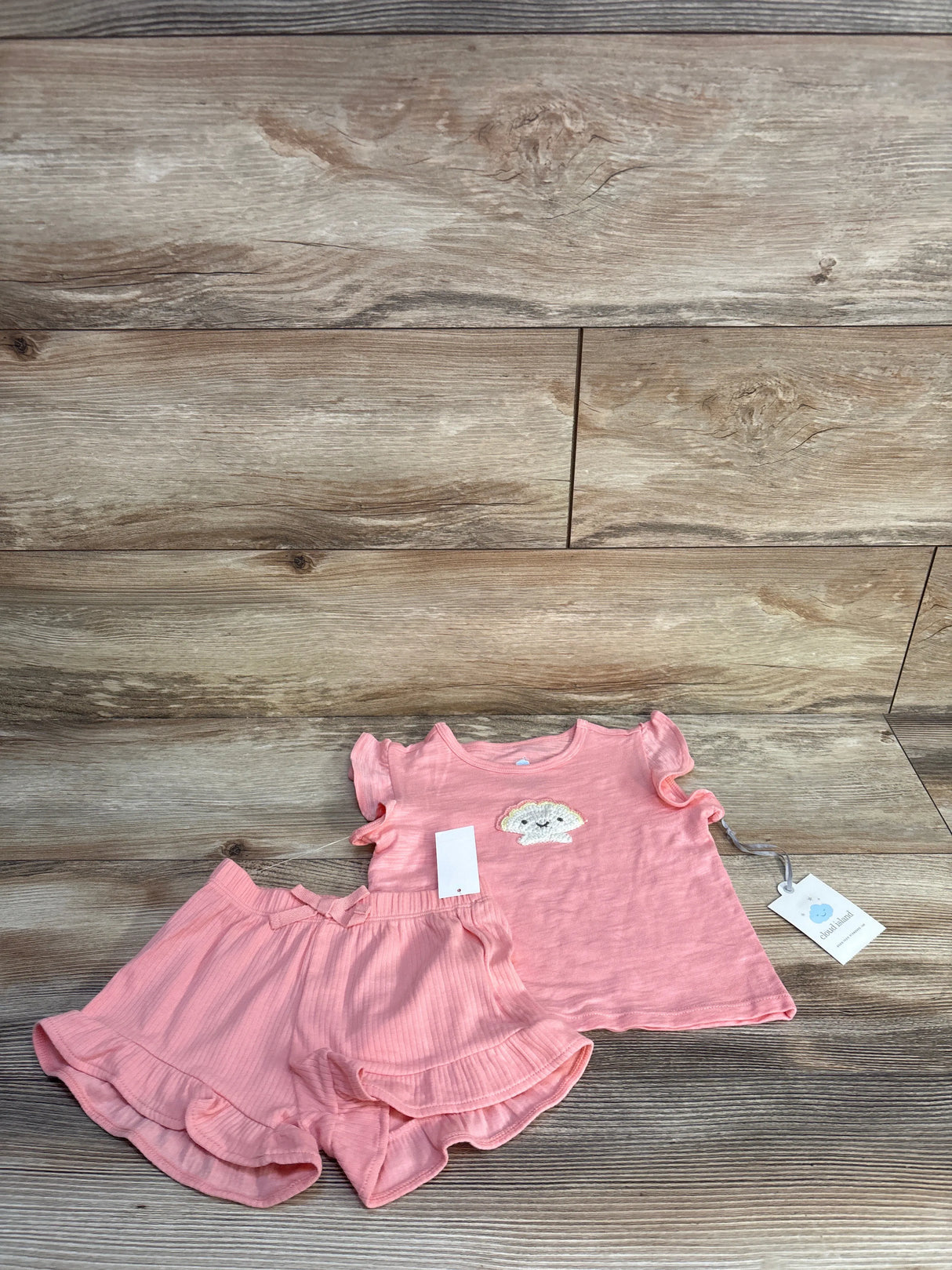 NEW Cloud Island 2pc Shirt & Shorts Set Pink sz 18m