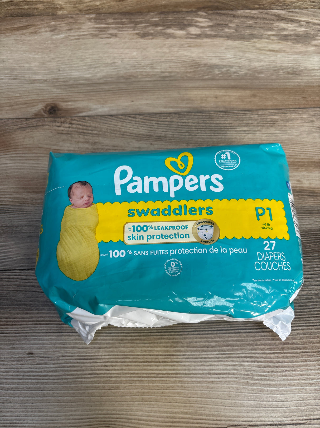 NEW Pampers Swaddlers Diapers, 27ct. Size Preemie