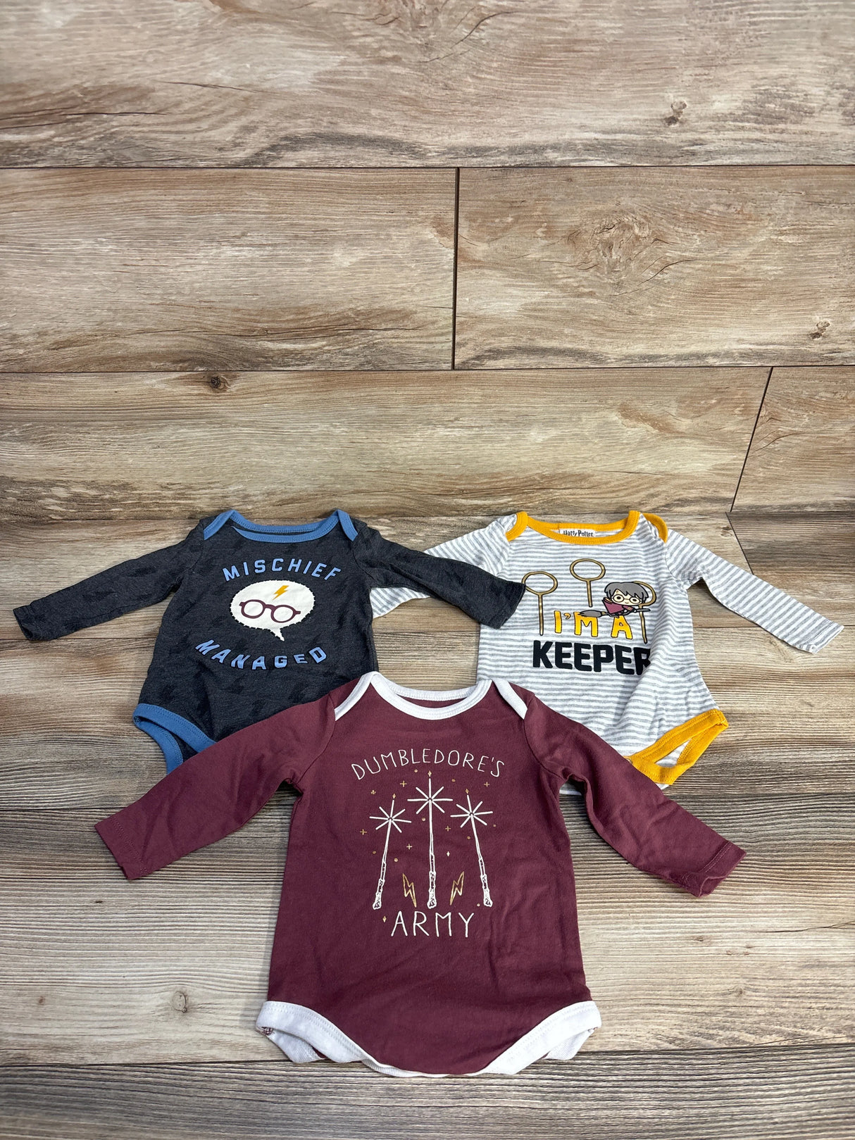 Harry Potter 3pk Dumbledore's Army Bodysuit Set Berry sz 3-6m