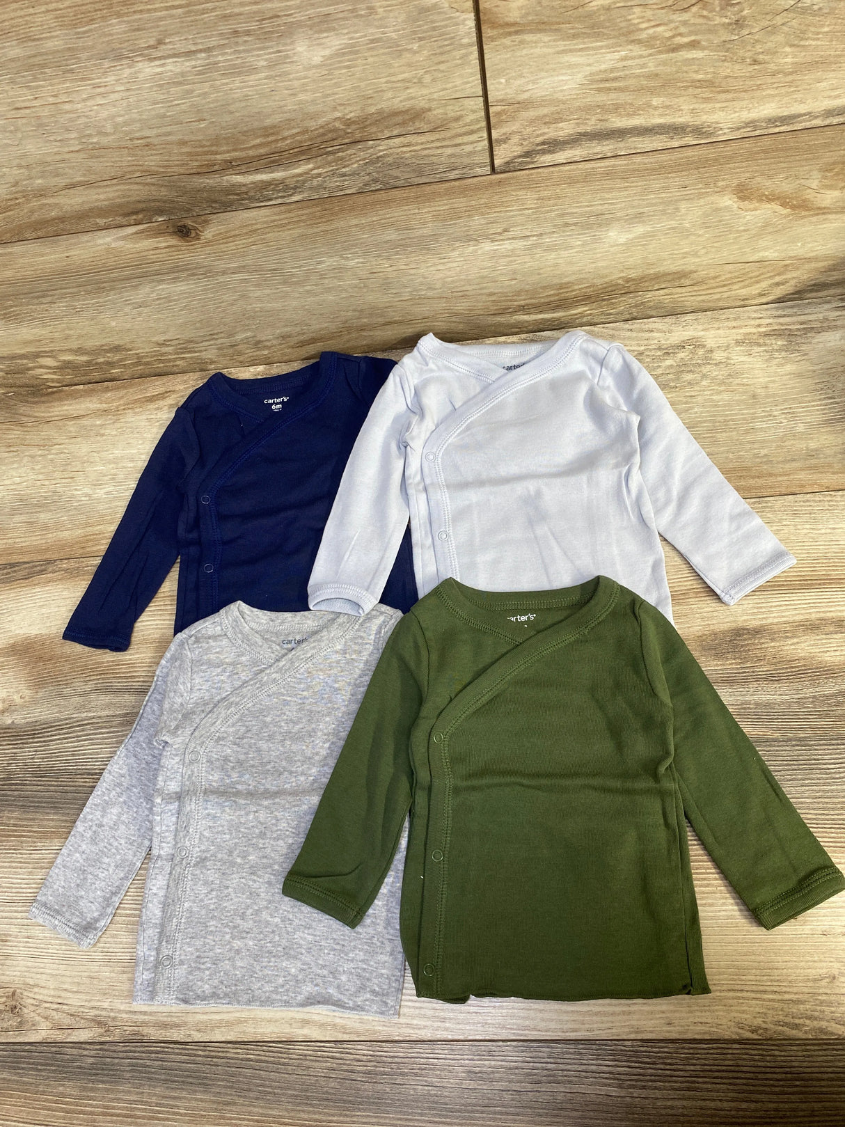 NEW Carter's 4pk Long Sleeve Snap Shirts Navy sz 6m - Me n Mommy To Be