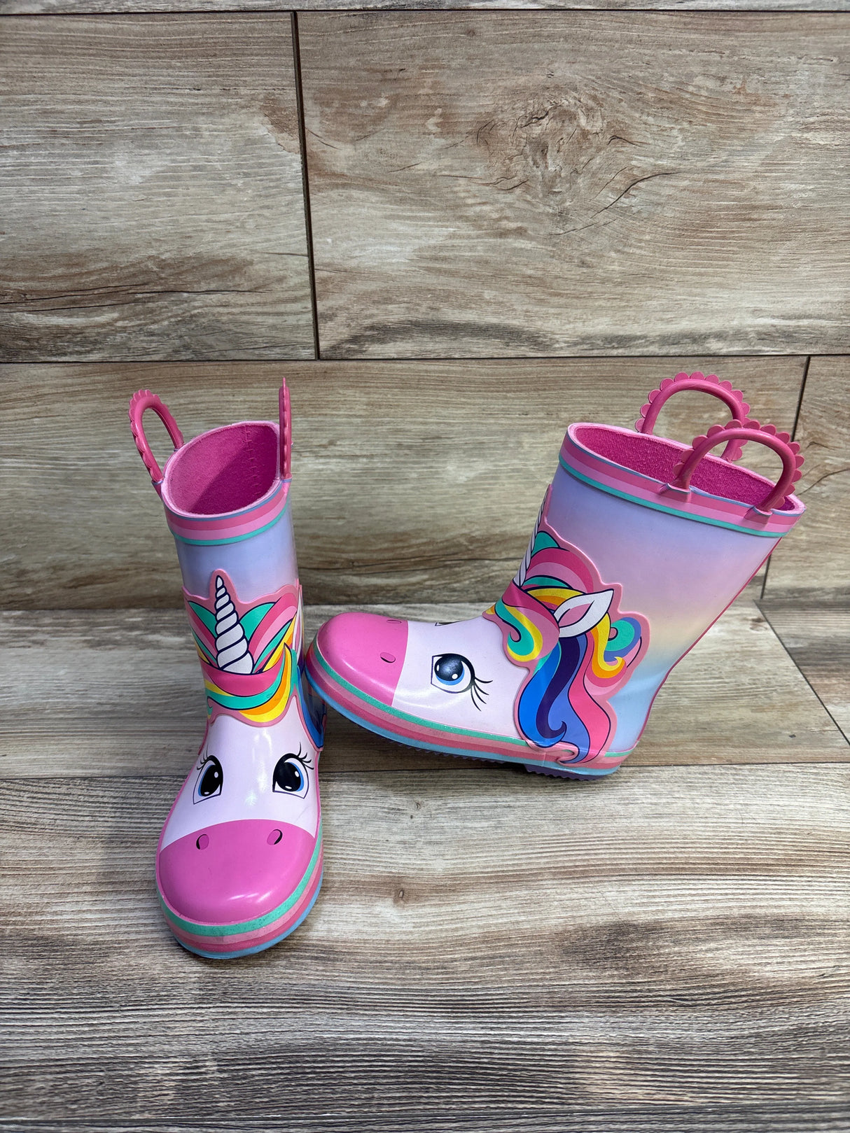Member's Mark Unicorn Rain Boots Pink sz 9/10c
