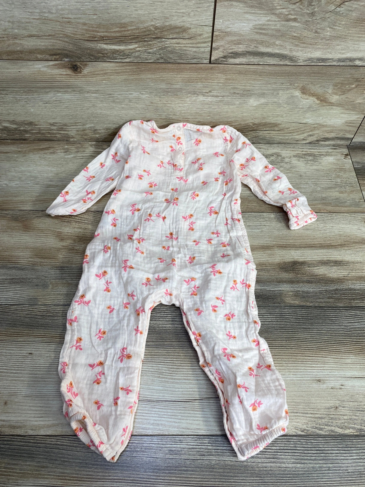 Cat & Jack Floral Smocked Coverall Pink sz 18m