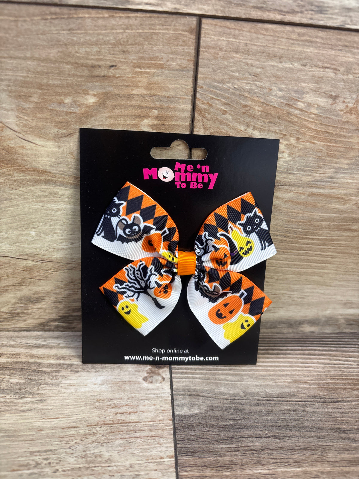 NEW Halloween Print Hair Bow White