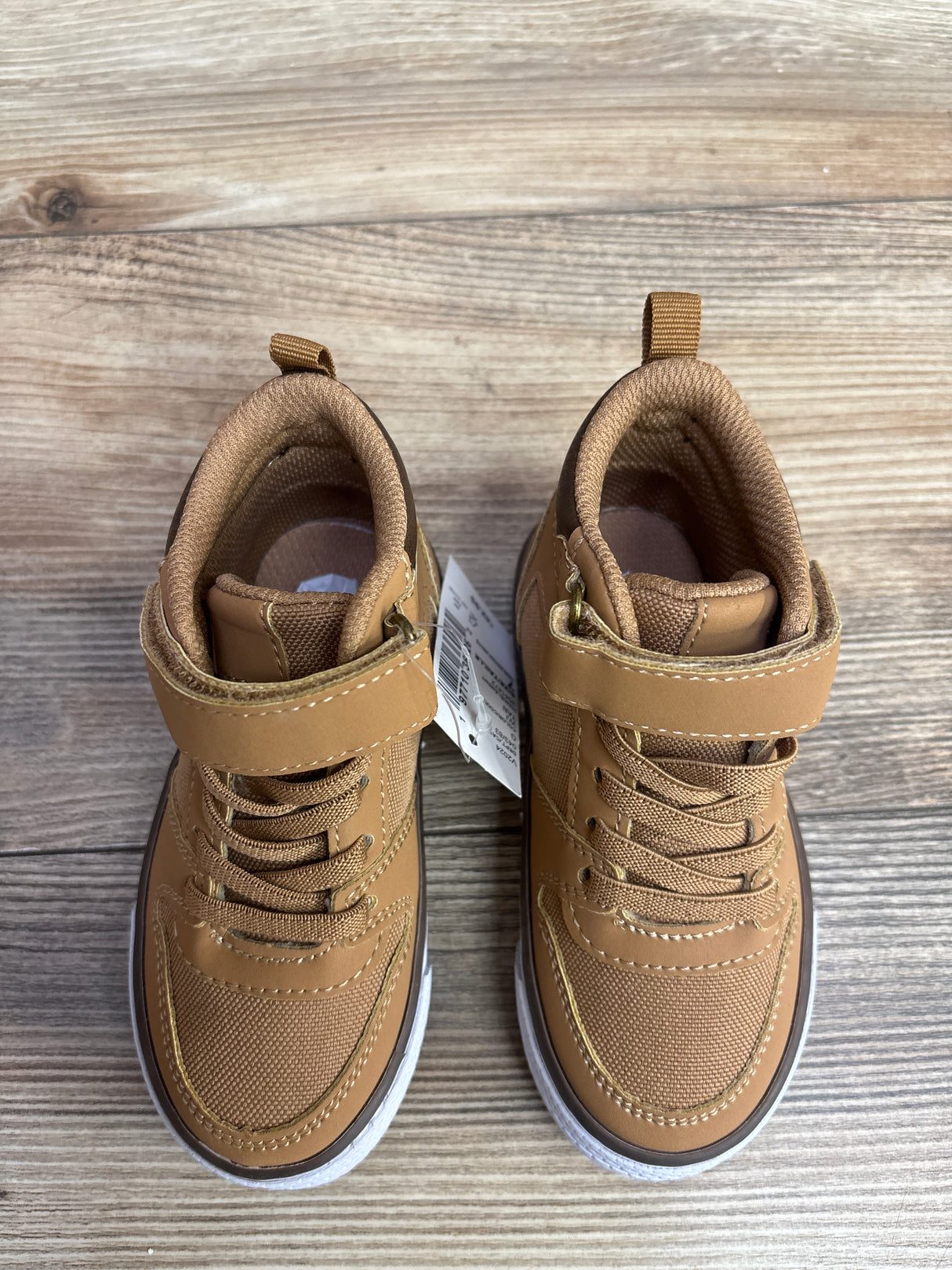 NEW Children's Place Contrast Cuff High Top Sneakers Brown sz 7c